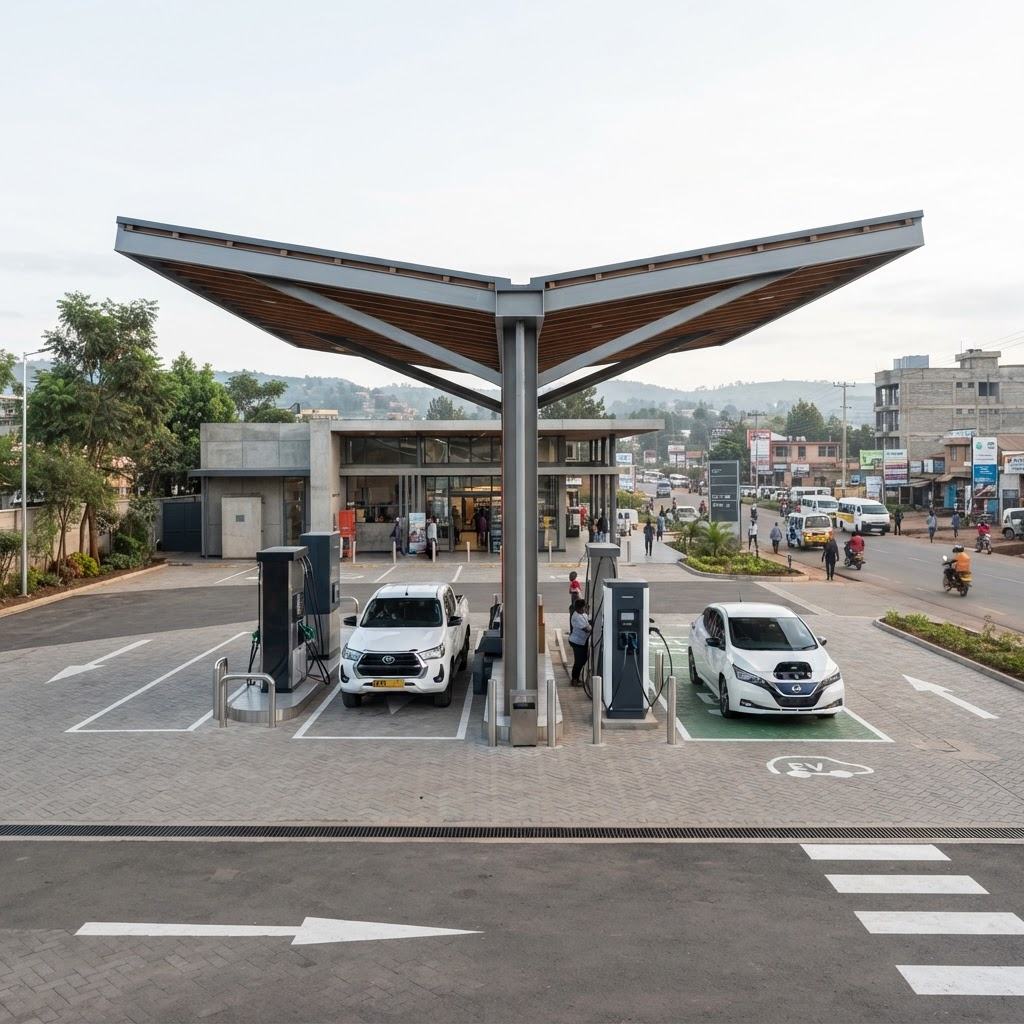 EV-ready forecourt with modern site infrastructure