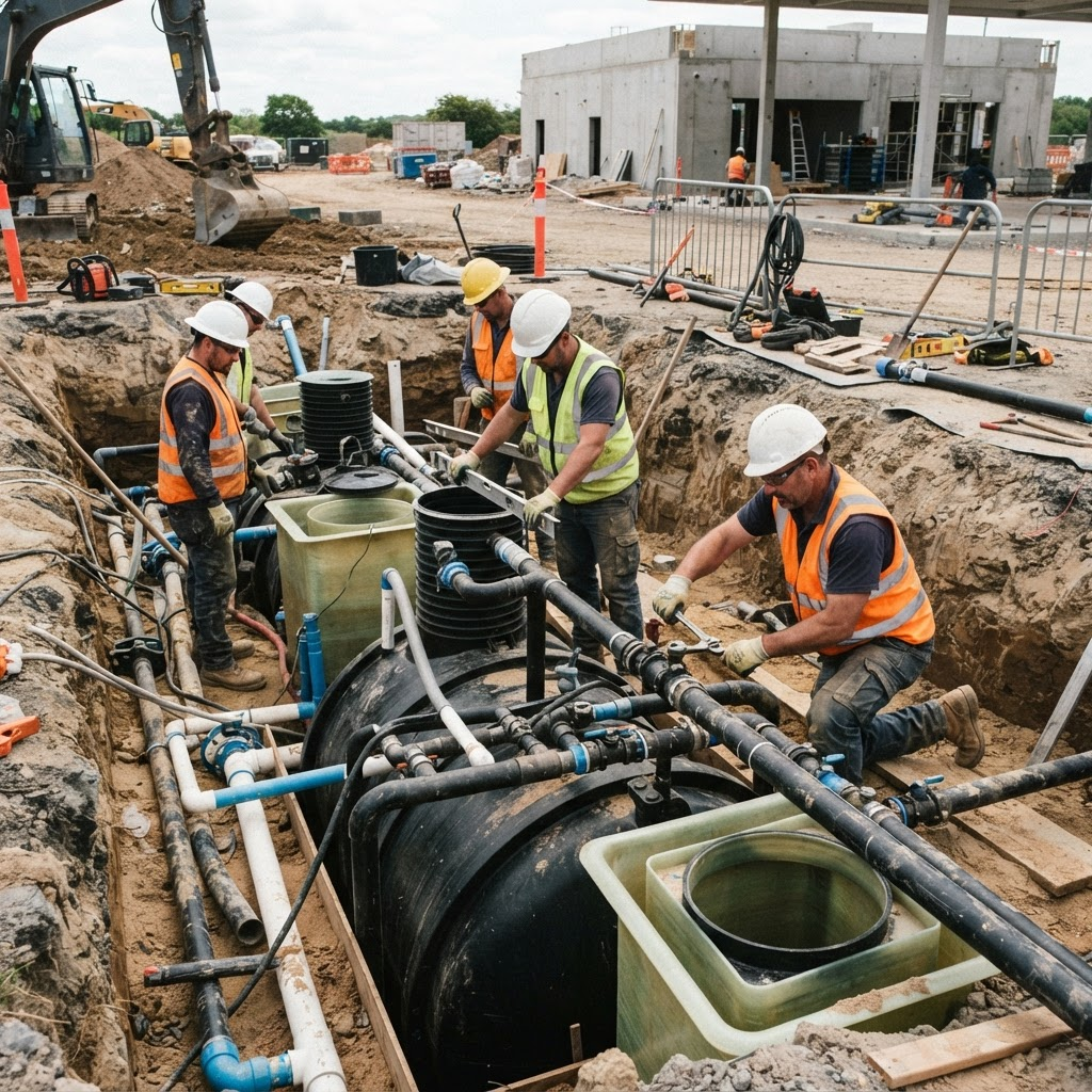 Underground tank works and storage containment